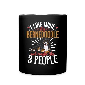 Bernedoodle Hund - Tasse einfarbig - Schwarz - Vorne