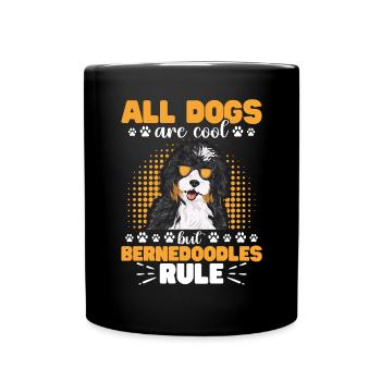 Bernedoodle Hund - Tasse einfarbig - Schwarz - Vorne