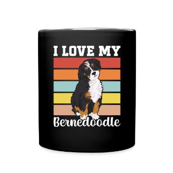 Bernedoodle Dog - Full Colour Mug - black - Front