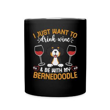 Bernedoodle Dog - Full Colour Mug - black - Front