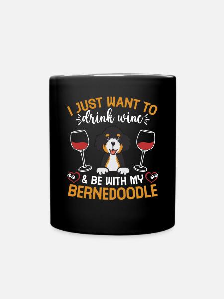 Bernedoodle Hund - Tasse einfarbig - Schwarz