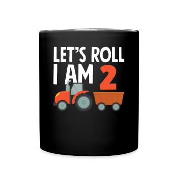 2ème anniversaire tracteur 2 ans chemise d’anniversaire - Mug uni - noir - Devant