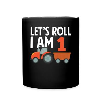 1er anniversaire tracteur 1 an chemise d’anniversaire - Mug uni - noir - Devant