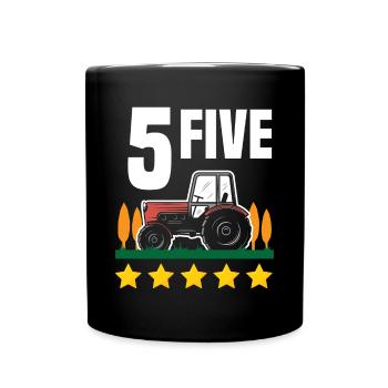 5e anniversaire tracteur 5 ans chemise d’anniversaire - Mug uni - noir - Devant