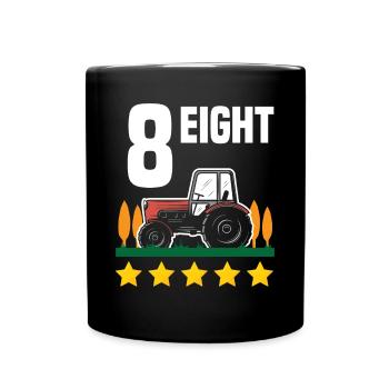 8e anniversaire tracteur 8 ans chemise d’anniversaire - Mug uni - noir - Devant