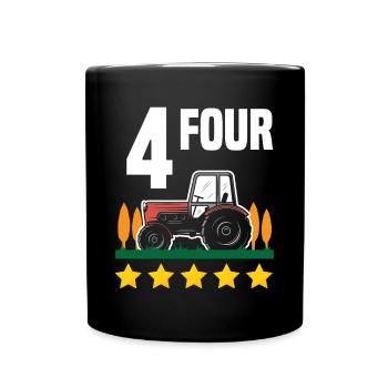 4th Birthday Tractor 4 Years Birthday Shirt - Full Colour Mug - black - Front