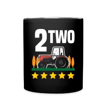 2ème anniversaire tracteur 2 ans chemise d’anniversaire - Mug uni - noir - Devant