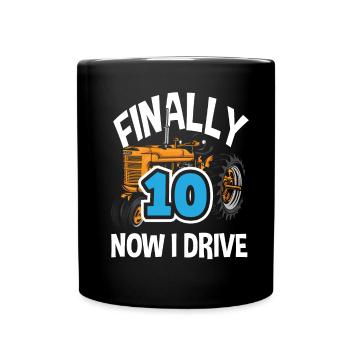 10e anniversaire tracteur 10 ans anniversaire chemise - Mug uni - noir - Devant