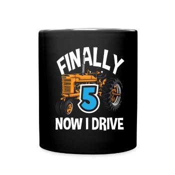 5e anniversaire tracteur 5 ans anniversaire chemise - Mug uni - noir - Devant