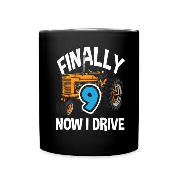 9e anniversaire tracteur 9 ans chemise d’anniversaire - Mug uni - noir - Devant