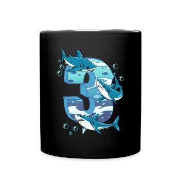 Requin du 3e anniversaire - Mug uni - noir - Devant