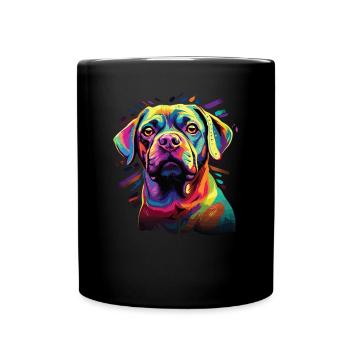 Puggle coloré aquarelle - Mug uni - noir - Devant