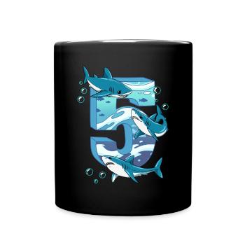 Requin du 5e anniversaire - Mug uni - noir - Devant