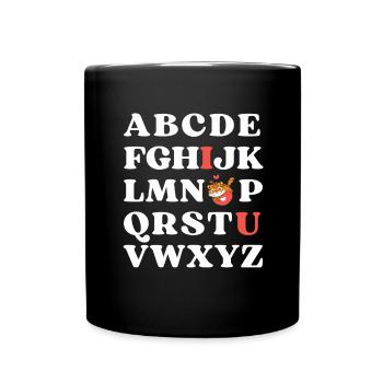 ABC I love you Kids Tiger Valentine's Day - Full Colour Mug - black - Front
