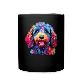 Watercolor Colorful Barbet - Full Colour Mug - black - Front
