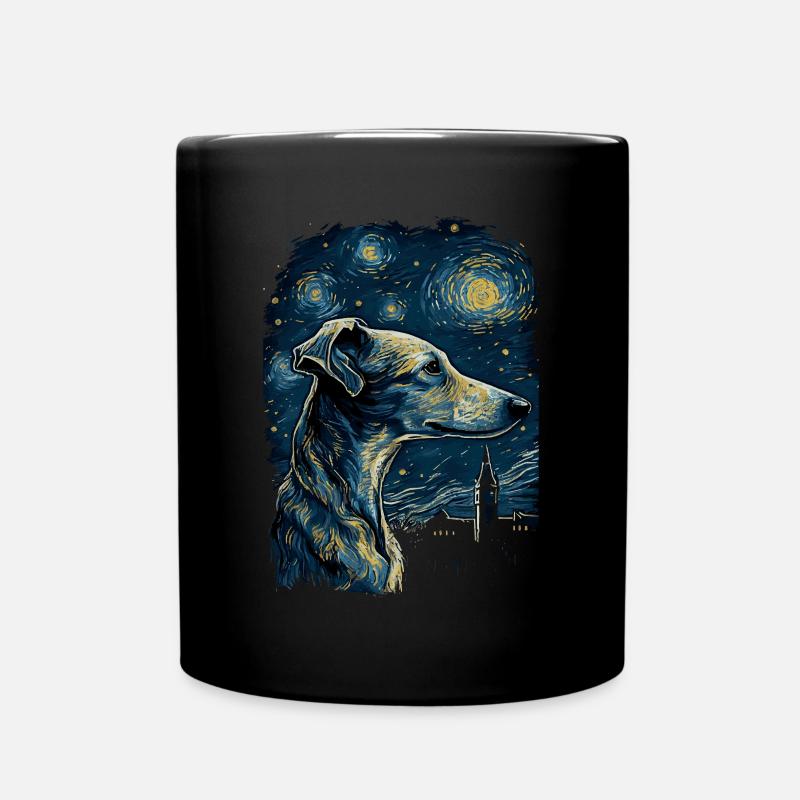 Galgo Espanol Starry Night - Tasse einfarbig - Schwarz