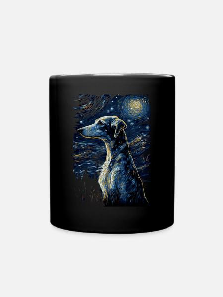 Galgo Espanol Starry Night - Tasse einfarbig - Schwarz
