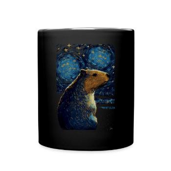 Capybara Nuit étoilée - Mug uni - noir - Devant