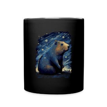 Capybara Starry Night - Full Colour Mug - black - Front
