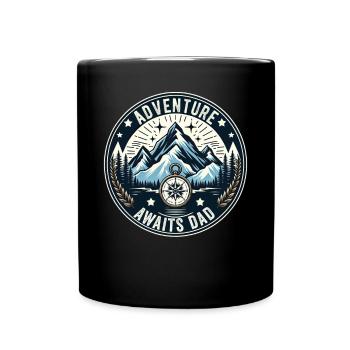 L’aventure de la fête des pères attend papa papa papa - Mug uni - noir - Devant
