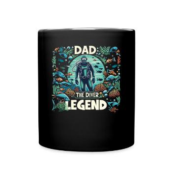 Fête des pères Papa la légende du plongeur Papa Papa plongeur - Mug uni - noir - Devant