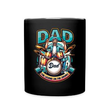 Fête des pères Papa la légende à la batterie Papa Papa - Mug uni - noir - Devant