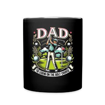 Fête des pères Papa la légende sur le terrain de golf Papa - Mug uni - noir - Devant