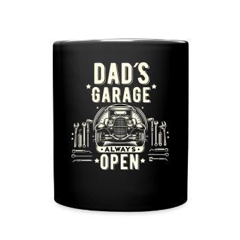 Fête des pères Le garage de papa toujours ouvert Papa Papa - Mug uni - noir - Devant