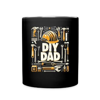 Vatertag DIY DAD Papa Heimwerker Vater - Tasse einfarbig - Schwarz - Vorne