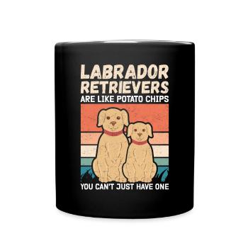 Labrador Retriever Hunde Hundebesitzer Geschenk - Tasse einfarbig - Schwarz - Vorne