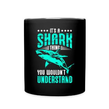 Sharks, Sharks, Great White Shark, Shark Gift - Full Colour Mug - black - Front