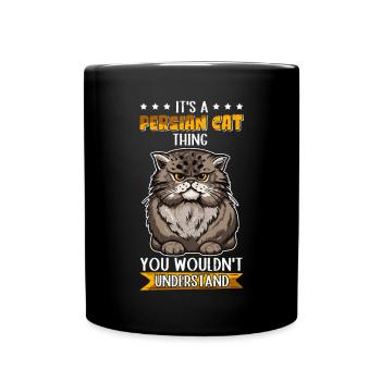 Chat persan chats chat propriétaire cadeau - Mug uni - noir - Devant