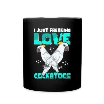 Kakadu Papageien Cockatoo Kakadus Geschenk - Tasse einfarbig - Schwarz - Vorne