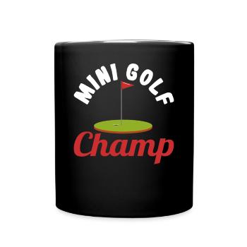 Geschenk für Minigolfspieler - Tasse einfarbig - Schwarz - Vorne