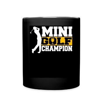 Geschenk für Minigolfspieler - Tasse einfarbig - Schwarz - Vorne