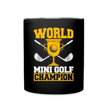Geschenk für Minigolfspieler - Tasse einfarbig - Schwarz - Vorne