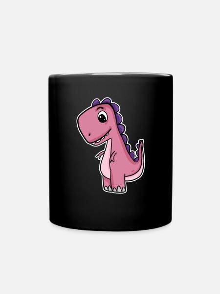 Dino Dinosaurier - Tasse einfarbig - Schwarz