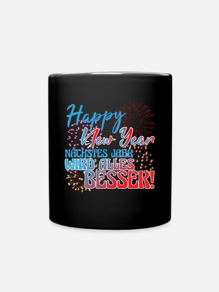 Silvester Neujahr Silvesterparty - Tasse einfarbig - Schwarz