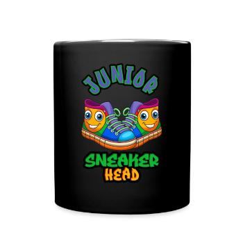 Junior Sneaker Kopf - Tasse einfarbig - Schwarz - Vorne