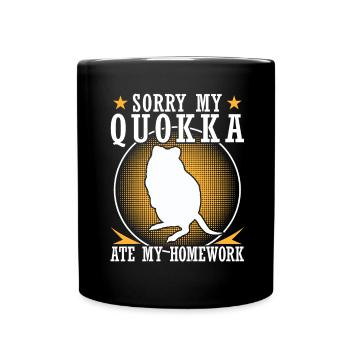 Quokka hat Hausaufgaben gefressen Quokka - Tasse einfarbig - Schwarz - Vorne