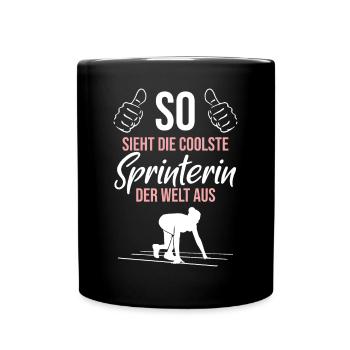 Die coolste Sprinterin der Welt - Tasse einfarbig - Schwarz - Vorne