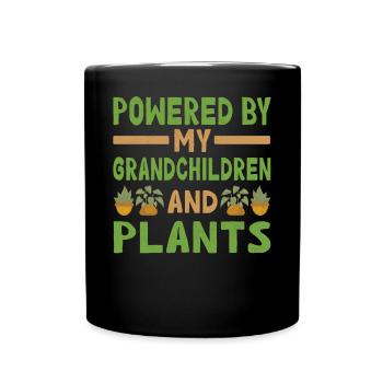 Powered by Grandchildren And Plants Design - Full Colour Mug - black - Front