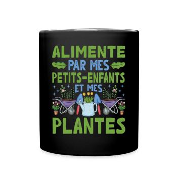 Powered by Grandchildren And Plants Design - Full Colour Mug - black - Front