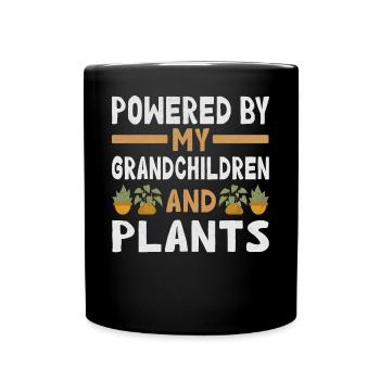 Powered by Grandchildren And Plants Design - Full Colour Mug - black - Front