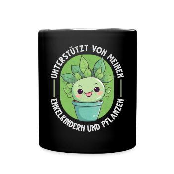 Powered by Grandchildren And Plants Design - Full Colour Mug - black - Front