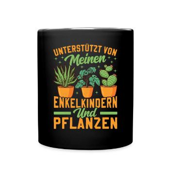 Powered by Grandchildren And Plants Design - Full Colour Mug - black - Front