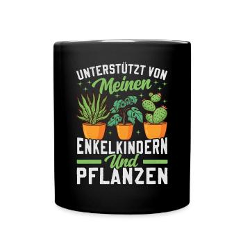Powered by Grandchildren And Plants Design - Full Colour Mug - black - Front