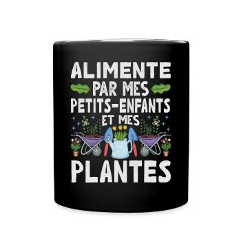 Powered by Grandchildren And Plants Design - Full Colour Mug - black - Front