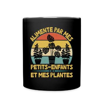 Powered by Grandchildren And Plants Design - Full Colour Mug - black - Front