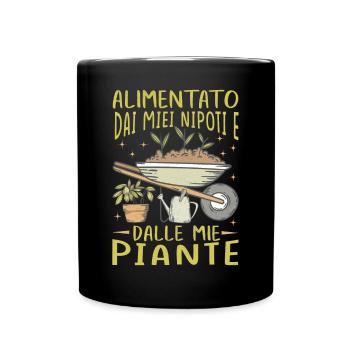 Powered by Grandchildren And Plants Design - Full Colour Mug - black - Front